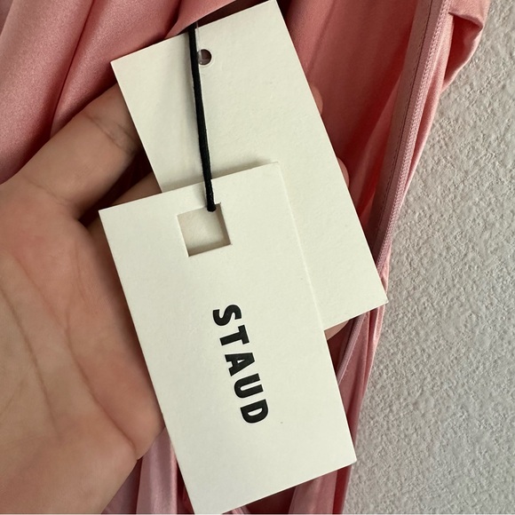 STAUD Phare Silk Dress in Rose Size: 12, NWT - Picture 11 of 16